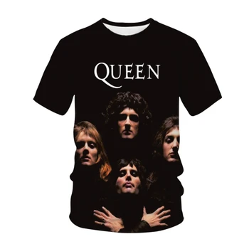 Летняя Мужская футболка с 3D принтом Freddie Mercury Queen в стиле Рок-Гот, Ретро, Уличная мода, Повседневная Футболка Оверсайз, Мужская/женская Одежда 1