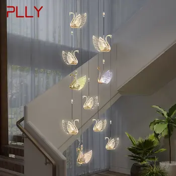 Люстра PLLY Nordic Swan Светильники Современные креативные светодиодные подвесные светильники для домашнего декора гостиной Столовой 10