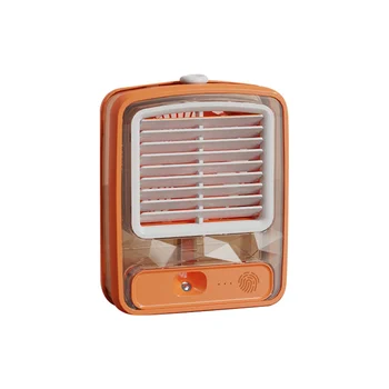 Маленький настольный вентилятор с распылителем тумана, Светодиодный ночник, USB-перезаряжаемый Вентилятор для запотевания воды, Портативный настольный вентилятор охлаждения стола A