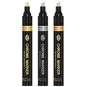 Металлическая ручка, светоотражающая ручка, перманентные металлические маркеры 3 цветов, область нанесения на 2-3 мм больше, глянцевая, водонепроницаемая 4