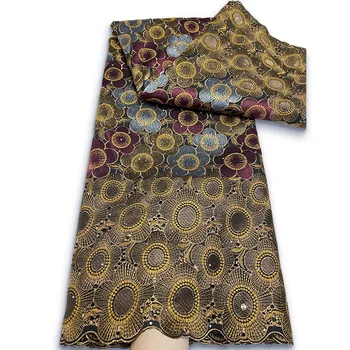 Модная африканская кружевная ткань, новейшее сухое кружево, вышивка камнями, 100% хлопок, мягкие ткани, швейцарское вуалевое кружево, Популярный Дубайский стиль 6
