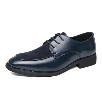Модные классические мужские модельные туфли для мужчин Оксфорды, туфли из лакированной кожи, вечерние туфли из черной кожи на шнуровке для свадебной вечеринки 14