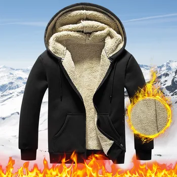 Мужские зимние куртки Повседневное плюшевое однотонное пальто с капюшоном, пальто с длинным рукавом и карманом на молнии, теплое зимнее пальто, милые тапочки