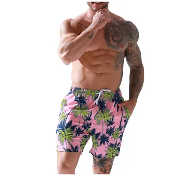 Мужские пляжные плавки, дышащие брюки с принтом, повседневные спортивные быстросохнущие шорты для серфинга