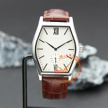 Мужские часы Malte 82230 с автоматическим управлением, стальной корпус, белый римский циферблат, коричневая кожа, Puretime 2023, Топовый бренд, новые роскошные часы-клоны 6