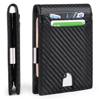 Мужской кошелек из углеродного волокна, ультратонкая минималистичная пара, складывающийся зажим для доллара, карманная сумка для карт