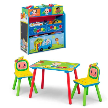 Набор для детской комнаты из 4 предметов от Delta Children – включает игровой столик со столешницей для сухого стирания и 6 корзин для мусора. 4