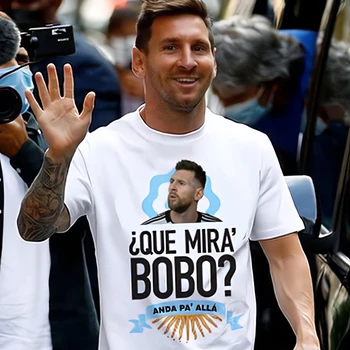 Новая горячая распродажа, футболка Messi Same Style Que Mira Bobo 3D, унисекс, белая и черная повседневная футболка с коротким рукавом для детей 9