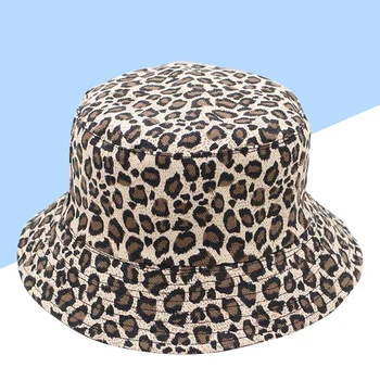 Новая Реверсивная Широкополая шляпа с леопардовым принтом, Солнцезащитные кепки с защитой от ультрафиолета, Корейская версия Fishman, Летние Для мужчин и женщин
