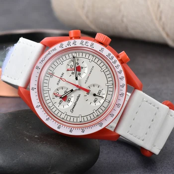Новые Парные Часы С Многофункциональным Пластиковым Корпусом Weight Moon Watches Для Мужчин swatch Ladies Business Chronograph Explore Planet Clock 13