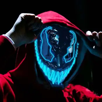 Новый дизайн, светящийся светодиодный неоновый косплей, маска из фильма 