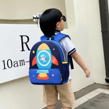 Новый модный рюкзак для детского сада, милый мужской мультяшный тренд, легкая детская мини-сумка на плечо, школьный ранец, Синий астронавт 14