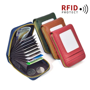 Новый мужской кошелек из искусственной кожи, держатель для кредитных карт, RFID-защита, противоугонная щетка, карман на молнии, мужская сумка, держатель для нескольких карт 7
