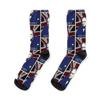 Носки Churchill V for Victory в стиле поп-арт, детские носки, мужские носки, мужские хлопчатобумажные носки 1