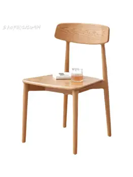 Обеденные стулья из массива дерева современный минималистичный бытовой обеденный стол стулья из скандинавского дуба со спинкой стулья из массива дерева отремонтированы 9