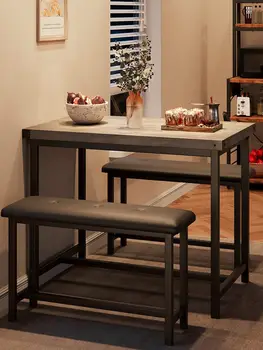 Обеденный стол из 3 частей на 4 - Кухонная Скамья и Мягкие Стулья, Прямоугольный Обеденный стол для Дома, Кухни, Столовой 6