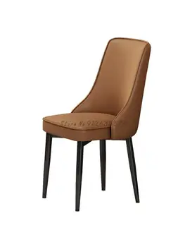 Обеденный стул Домашний Современный минималистичный ресторанный стул со спинкой для отдыха Железный обеденный стол и стул Nordic Luxury Hotel Chair 8
