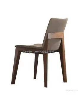 Обеденный стул из массива дерева, домашний современный сетчатый красный Простой тканевый обеденный стул для отеля, стол со спинкой и стул 11