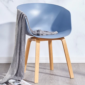 Обеденный стул из пластика Nordic Simple Wood для учебы и конференций, обеденный стул с удобной спинкой Muebles Hogar Salon Furniture QF50DC 11
