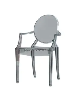 Обеденный стул из прозрачного пластика скандинавского дизайна для ПК, современный минималистичный стул, домашний стул со спинкой, стул дьявола, рабочий стул