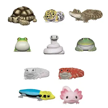 Оригинальные игрушки Bandai Gashapon Ящерицы Крокодилы Змеи Черепахи Лягушки Милые фигурки-игрушки 2