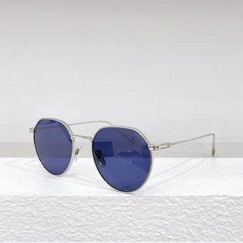 Оригинальные мужские солнцезащитные очки LANCIER DLX420A с модными синими линзами в оправе из сплава, роскошные классические деловые женские очки с логотипом бренда 3
