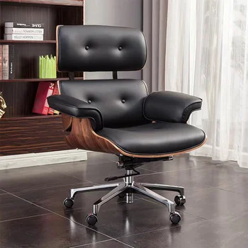 Офисное кресло Высококачественная Простая Современная Роскошная Расслабляющая Офисная мебель Дизайнерское Кожаное кресло Удобное Вращающееся кресло босса 13