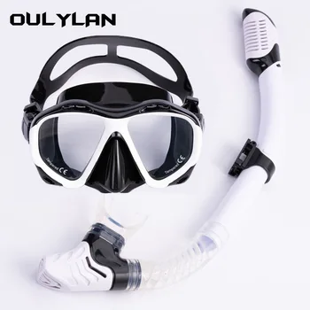Очки Oulylan, профессиональная маска для подводного плавания и трубки для подводного плавания, Набор легких дыхательных трубок, маска для подводного плавания 4