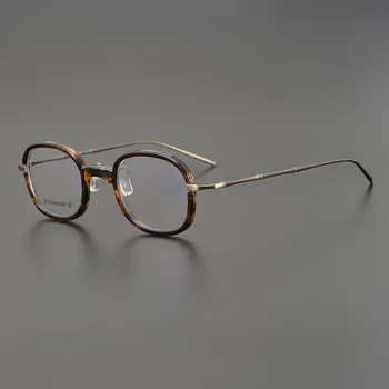 Очки в квадратной оправе из ацетата титана ручной работы, мужские Винтажные очки для оптической близорукости, женские очки в японском ретро стиле, рецептурные очки 13