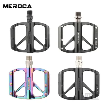 Педаль для горного велосипеда MEROCA BMX из алюминиевого сплава DU / 3 с уплотненным подшипником, противоскользящий стальной гвоздь, высокопрочные плоские педали 7