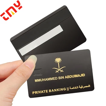 Персонализированная металлическая кредитная карта 85 мм * 54 мм из матового черного золота, визитная карточка 9