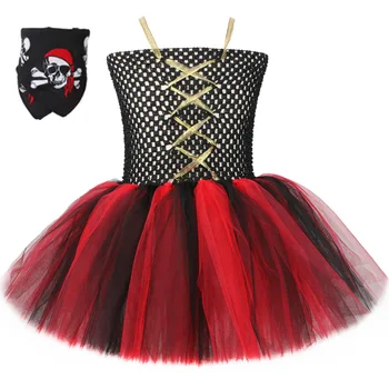 Пиратское платье-пачка для девочек, Рождественский костюм на Хэллоуин, детский карнавальный наряд для вечеринки, детские платья на День рождения, одежда