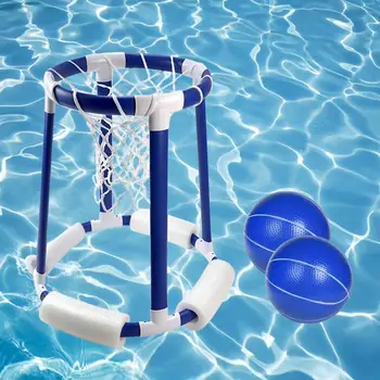 Плавающее баскетбольное кольцо для бассейна, набор для соревнований по водному баскетболу на открытом воздухе для детей, забавные игрушки для плавающего бассейна с 2-мя элементами 2