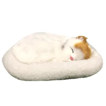 Плюшевая Дышащая для кошки, Пушистая собака с ковриком, реалистичные мягкие игрушки, Плюшевые украшения, модель для творческого моделирования, Милые кошки