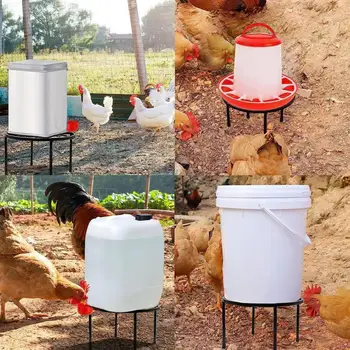 Подставка для кормушки для цыплят Прочная металлическая подставка для кормушек для цыплят Аксессуары для домашней / уличной птицы на 4 круглых ножках 13