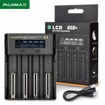 Портативное зарядное устройство PUJIMAX 3,7 В 18650 с ЖК-дисплеем Отображает Состояние зарядки Литий-ионного аккумулятора и текущий процент заряда 8