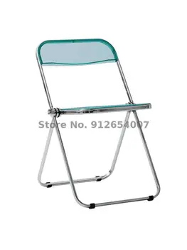 Прозрачный стул Акриловый обеденный стул с сетчатой красной спинкой, стул для макияжа, модный стул для макияжа, магазин одежды, складной стул 10