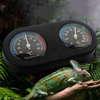 Рептилии Термометр для террариума Температура Влажность Циферблат Термометр Гигрометр для ящерицы Змеи 87HA 14