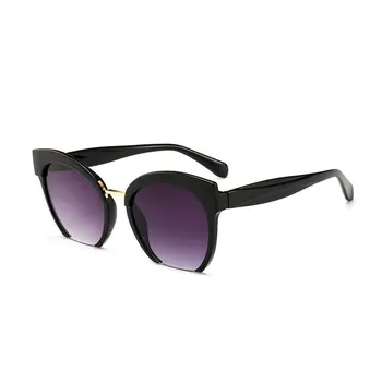Роскошные брендовые Винтажные дизайнерские солнцезащитные очки в полурамке, Женские солнцезащитные очки Для мужчин, Женские Кошачьи глаза, Градиентные оттенки Oculos De Sol 2