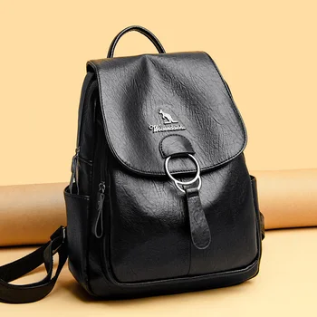 Рюкзак Высококачественный женский повседневный рюкзак для девочек, школьная сумка, дорожный рюкзак, женская сумка-мешок, женские кожаные рюкзаки 12
