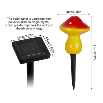 Световая гирлянда в форме гриба, садовый светильник на солнечной энергии, светодиодный IP44, водонепроницаемый декоративный светильник для двора 11