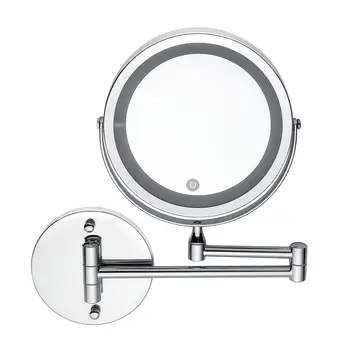 Светодиодное 10-кратное Увеличительное зеркало для макияжа и бритья, Настенное крепление для ванной комнаты на 360 ° 6