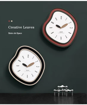 Скандинавские легкие роскошные настенные часы для дома, современные минималистичные креативные гетеросексуальные чистые красные новые часы для гостиной, украшения стен, поделки 1