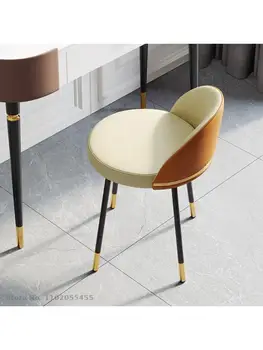 Скандинавское туалетное кресло для спальни простой современный туалетный столик табурет для макияжа креативная мягкая спинка сиденья небольшая квартира светлая роскошь 14