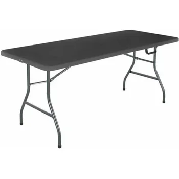 Складной стол с 6-футовым раскладыванием по центру, черный стол для пикника на открытом воздухе 10