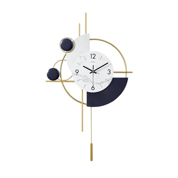 Современные большие настенные часы Модные креативные металлические роскошные настенные часы для гостиной Настенные часы в скандинавском стиле Домашний декор 6