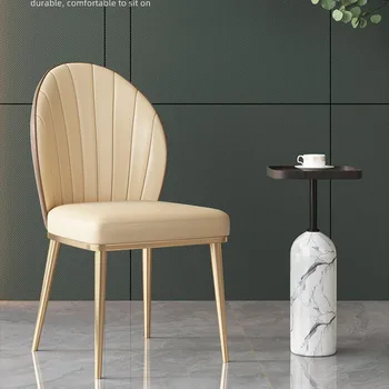 Современные Обеденные стулья из белой кожи, роскошные обеденные стулья в стиле арт, водонепроницаемая мебель для отеля Single Chaise Salle A manger