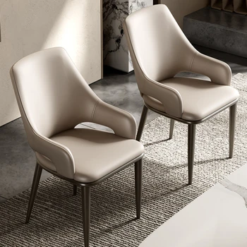 Современные Обеденные стулья из искусственной кожи Роскошные Скандинавские Стулья для отдыха в гостиной Обеденные стулья для кухни Модная мебель для столовой 6
