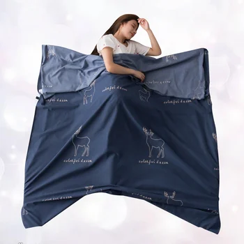Спальный мешок Со стираной Хлопчатобумажной подкладкой Мешок Двойной Переносной Отель для грязных путешествий 7