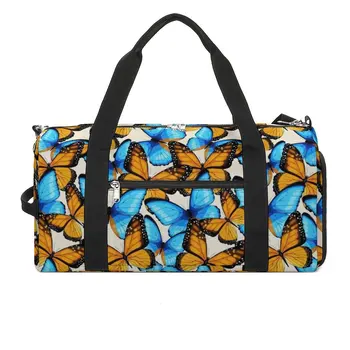 Спортивная сумка сине-желтого цвета Monarch Butterfly, спортивная сумка, аксессуары для спортзала, мужская сумка для выходных с животными, Новинка, Тренировочная сумка для фитнеса. 13